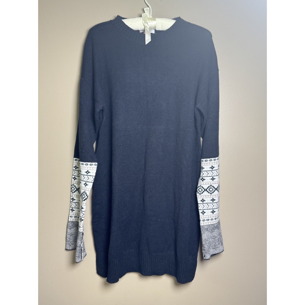 Serra Black Cable Sweater Dress Womens Size S Long Sleeve Mini Pullover NWT